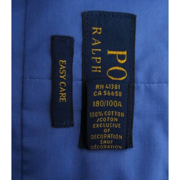 Polo Ralph Lauren Blue Poplin Shirt Men’s Large - Picture 9 of 16